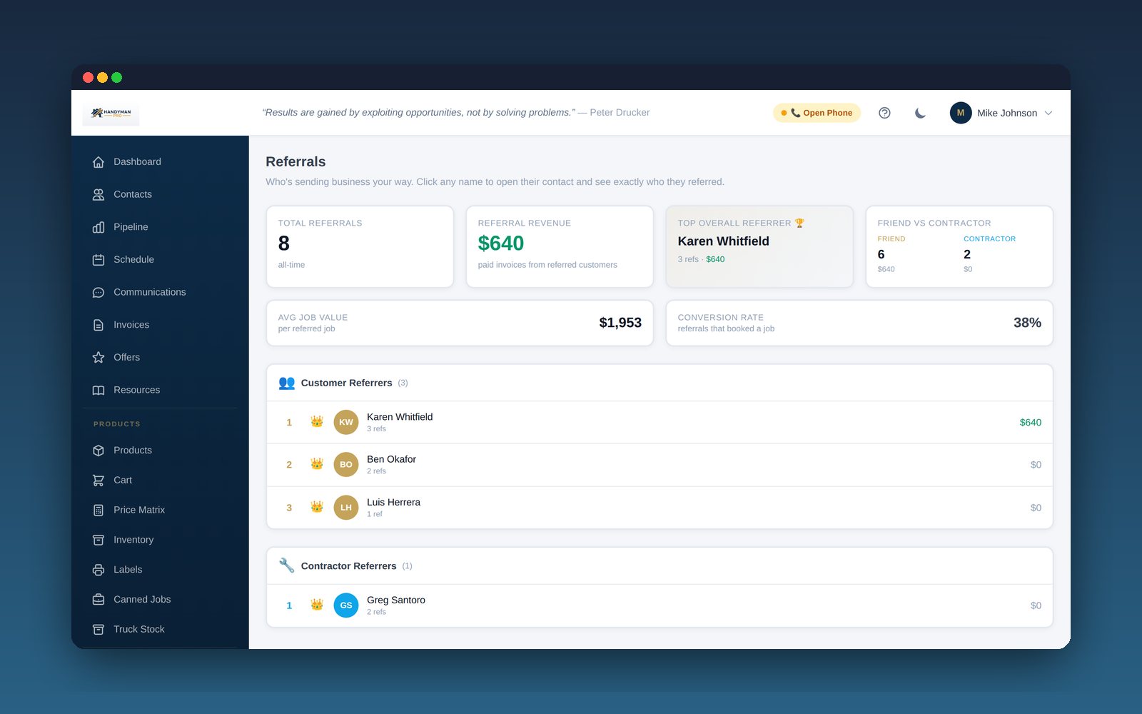 Automatic referral tracking
